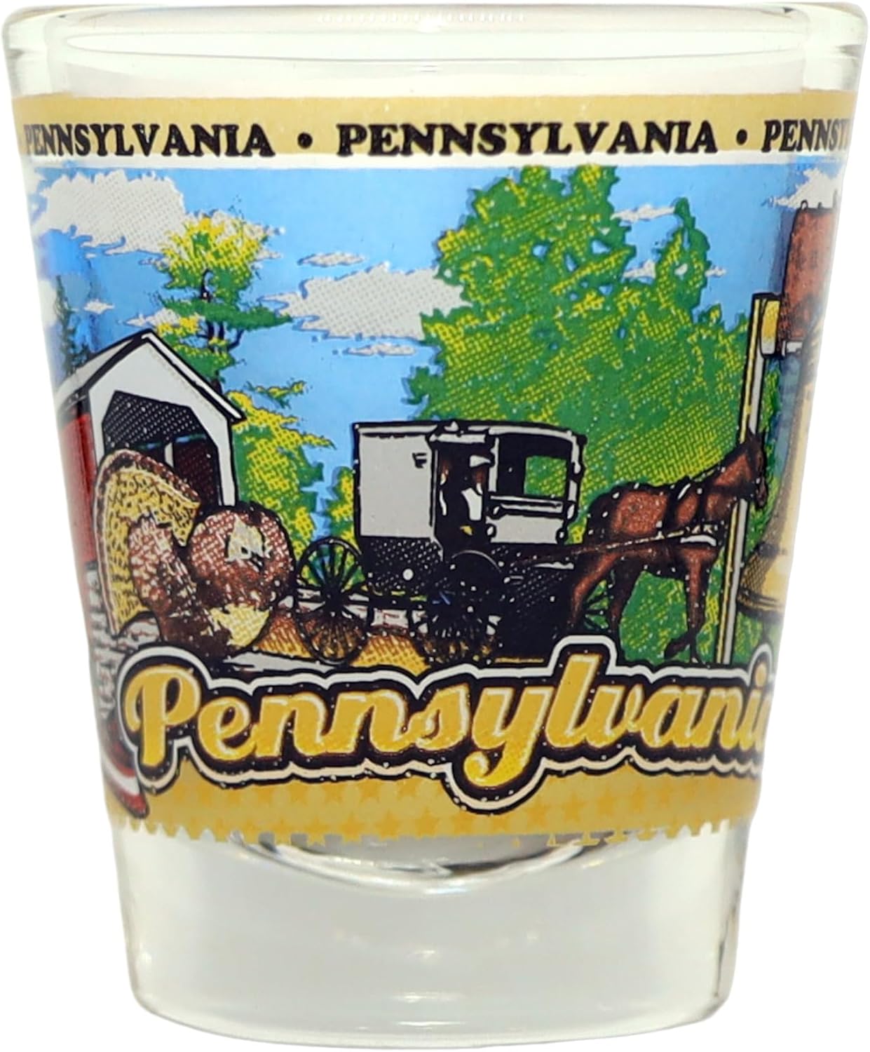 World By Shotglass Pennsylvania United States USA Souvenir Boxed Shot Glass Set (Set of 6)