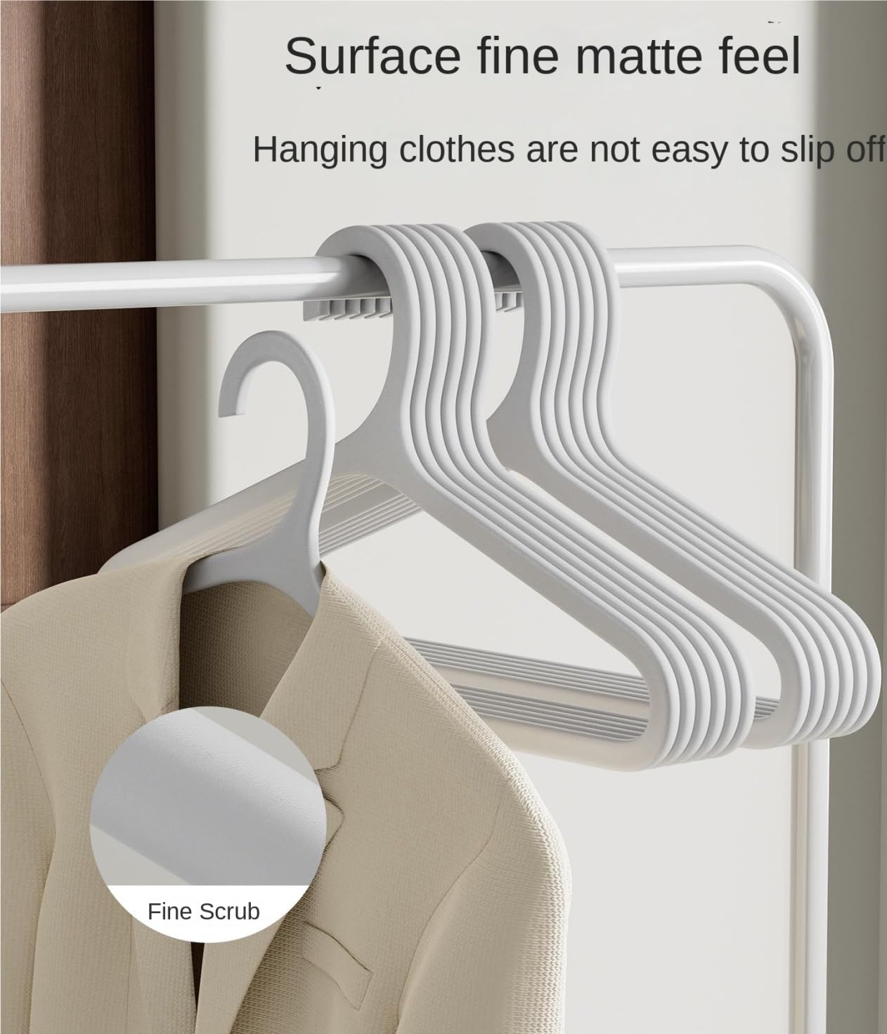 Perchas Armario Vestidor Perchas Sencillas Antideslizantes con Diseño Que Ahorra Espacio For Chaquetas, Pantalones Y Camisas Duraderas Ahorra Espacio(White,30pcs)