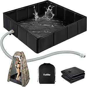 Amazon.com : Thallike Upgraded Portable Shower Pan, 41" x 41" x 10 ...
