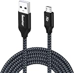 Micro USB Cable PS4 15FT, Extra Long Braided Controller Charging Data | USB to Micro USB Cord Android Charger USB Cable Compatible for Samsung galaxy S6 S7 edge, PS4 controller, Smartphones