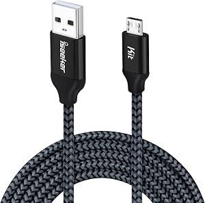 Micro USB Cable PS4 15FT, Extra Long Braided Controller Charging Data | USB to Micro USB Cord Android Charger USB Cable Compatible for Samsung galaxy S6 S7 edge, PS4 controller, Smartphones
