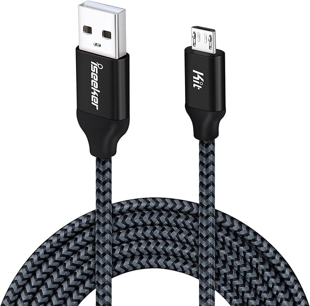 Micro USB câble PS4 15FT, Contrôleur tressé extra long charge des données USB à Micro USB Chargeur Android de cordon USB Câble compatible pour la galaxie Samsung S6 S7 bord, PS4 contrôleur, smartphones