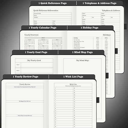 Miniatura 5 de Agenda diaria sin fecha, planificador 2024-2025, planificación de 365 días, planificador de trabajo para hombres, planificador por hora para