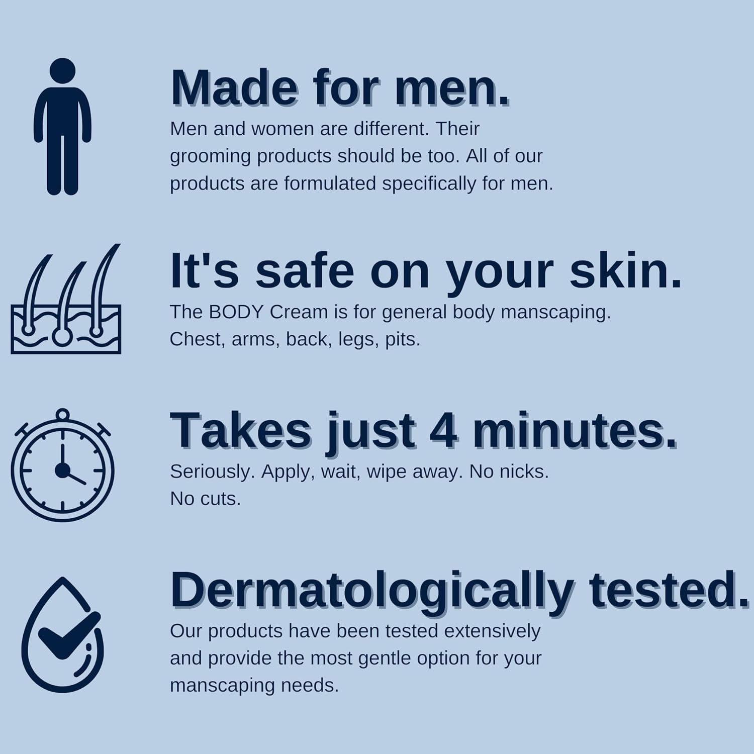 No Hair Crew Body At Home Hair Removal Cream for Manscaping Unwanted Hair with Energizing Ginseng, Premium Depilatory, Painless & Flawless, Made for Men, 200ml (2 Pack)