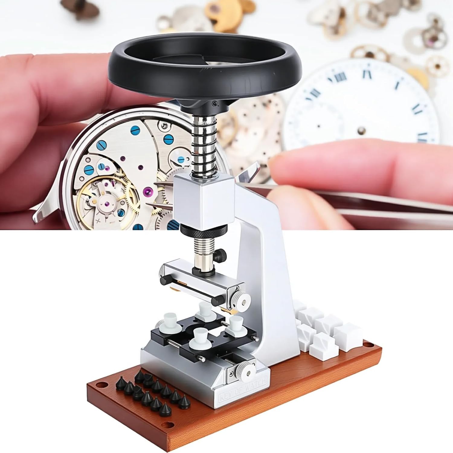 Watch Case Opener for Watchmakers, 5700 Bench Watch Case Opener with Metal Base Watchmaker Repair Tool for Watch Making and Repair