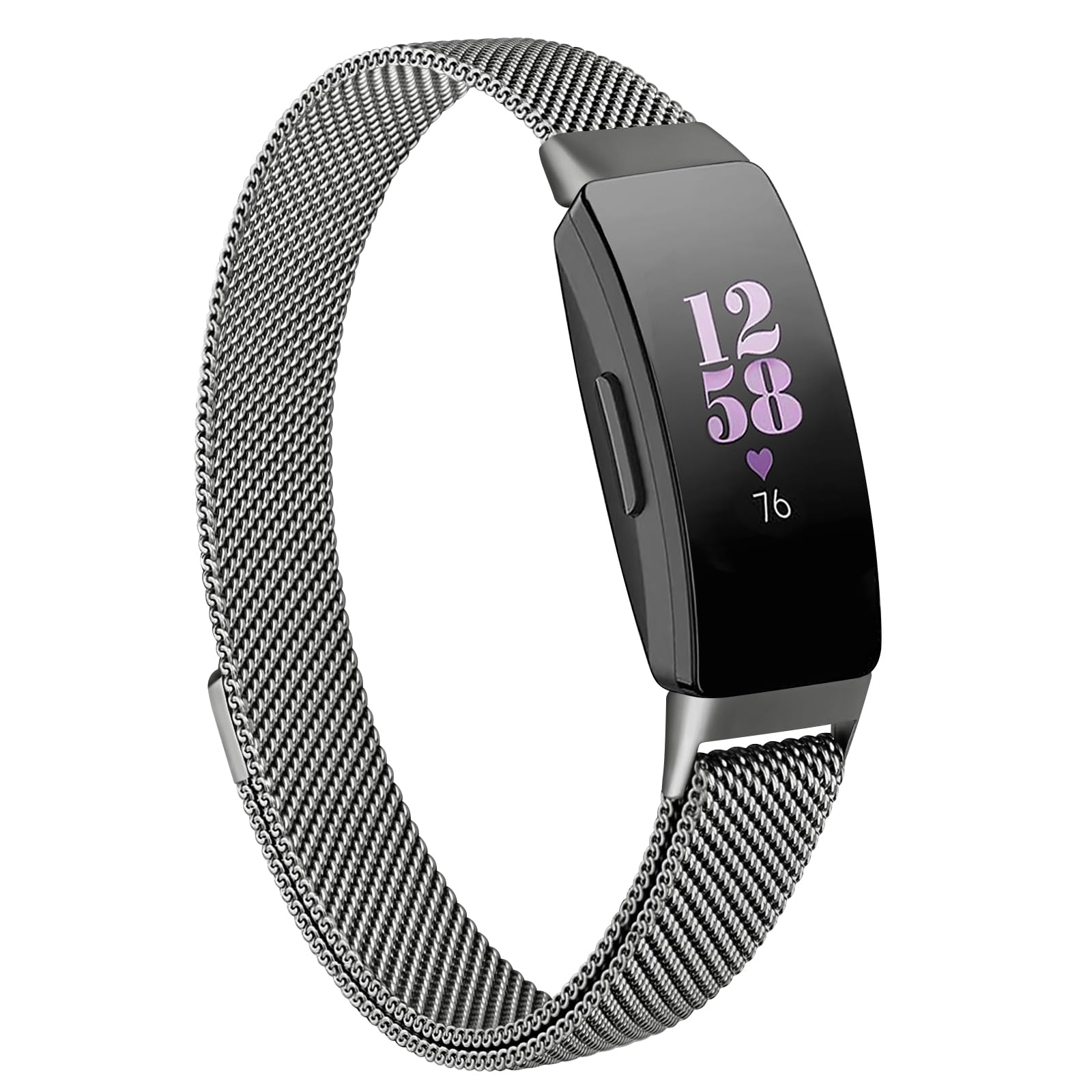 Zoye Stainless Steel Metal Mesh Replacement Wristband for Fitbit Inspire/Ace 2 Women Men (Space Gray), 5.9"- 8.6" (150mm-220mm) - Image 2