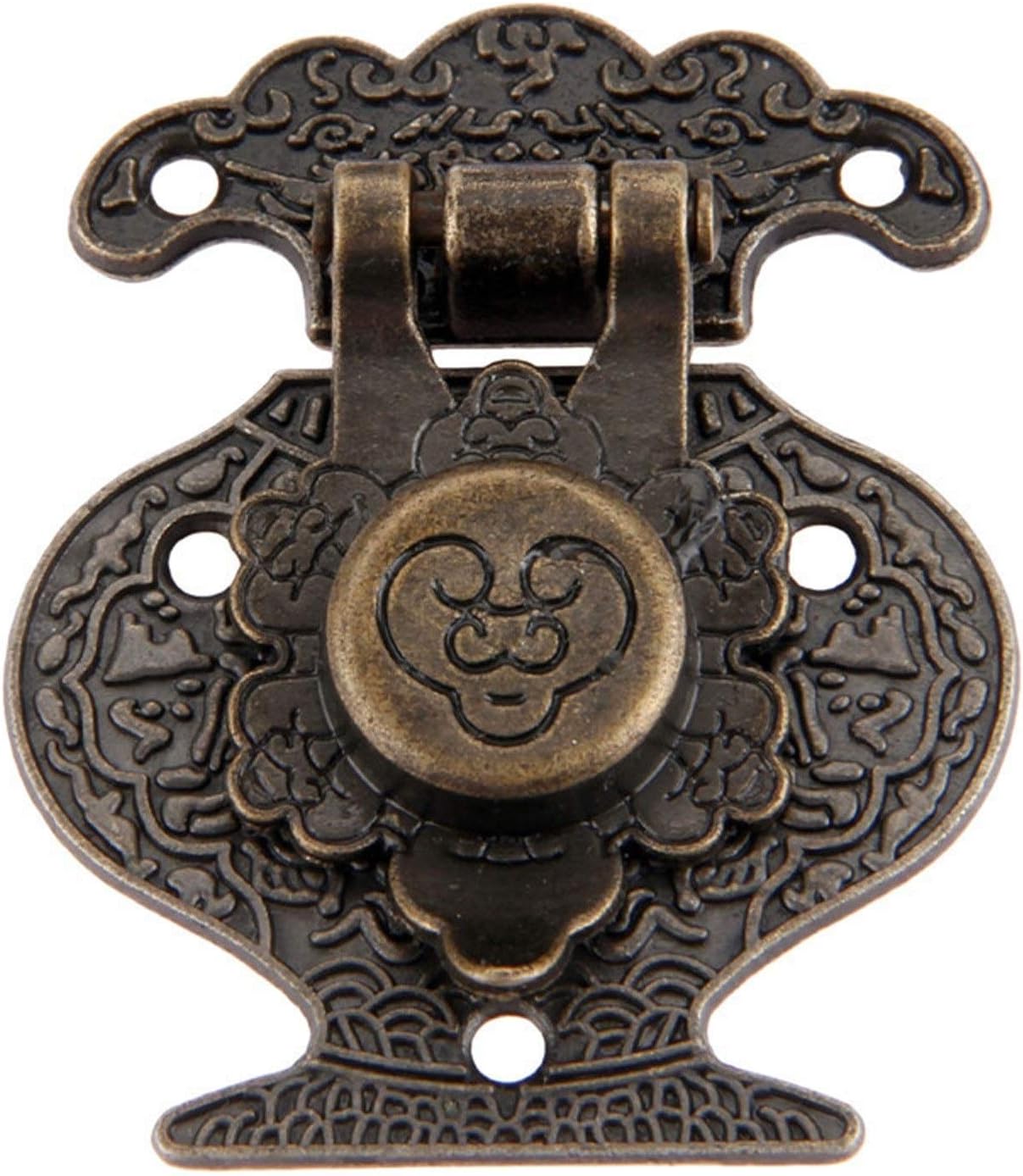 Hasp,37x46mm Antique Wooden Case Hasp Funiture Hardware Vintage Decorative Hasp Lock Latch Buckle for Jewelry Wooden Box Drawer
