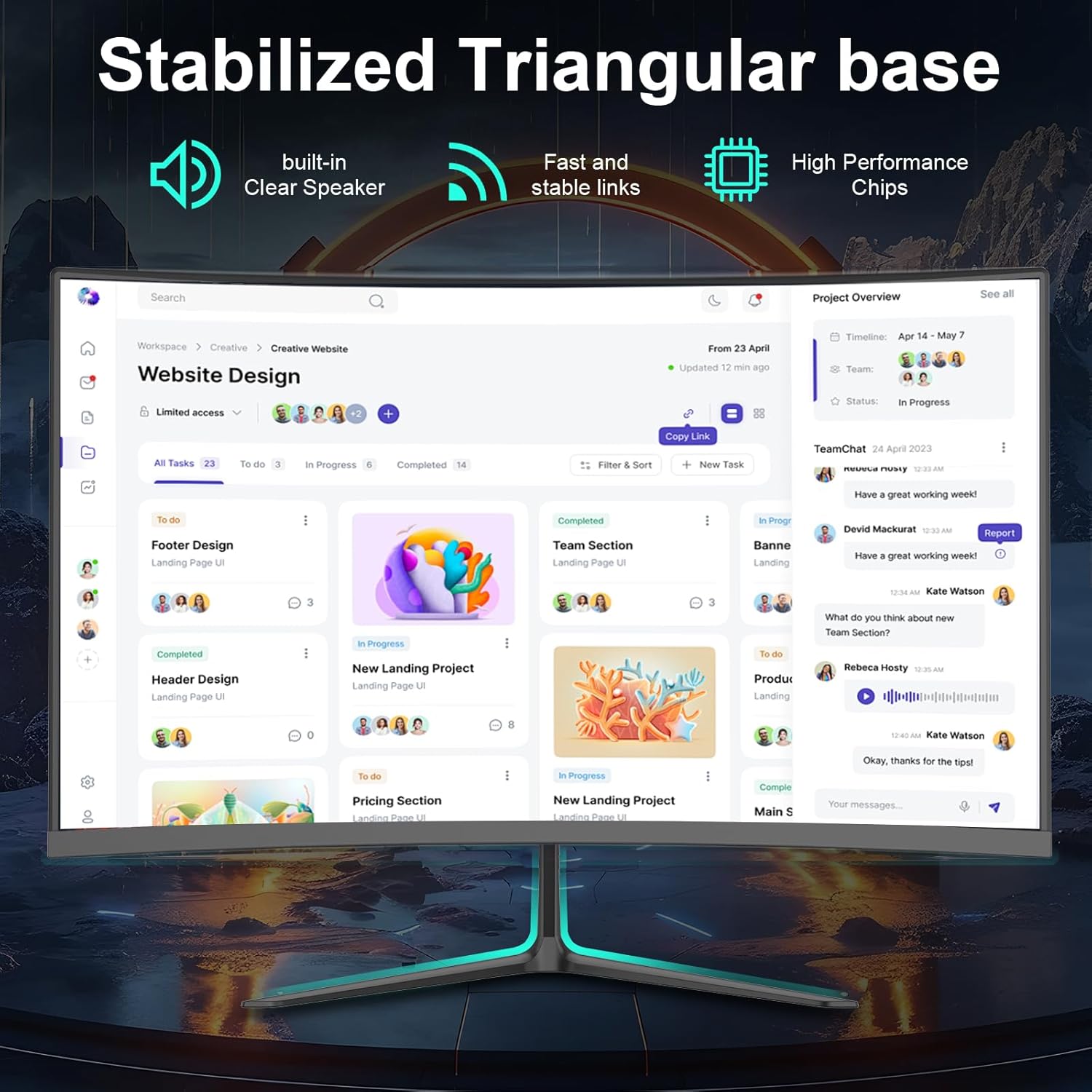 All-in-One Desktop Computer, 23.8” FHD Display Curved PC AMD Ryzen5-3500U Quad Core Chipset, 8GB RAM 512GB SSD, WiFi, USB3.0 Built-in Speaker Keyboard Mouse for Gaming Office Study Black