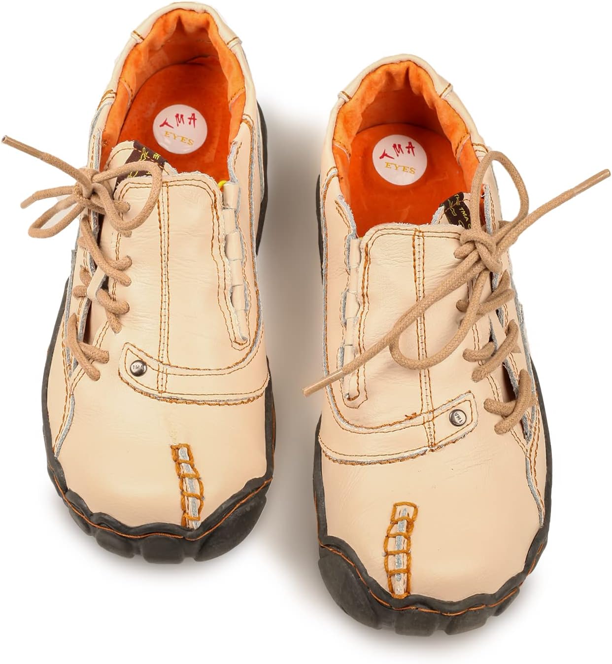 TMA EYES Five Finger Sole Side Lace-Up Leather Woemn Casual Shoes