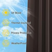Vista 233 de NICETOWN Cortinas grises para exteriores para patio, impermeables, 2 paneles, resistentes al viento, a prueba de óxido, ojales superiores e