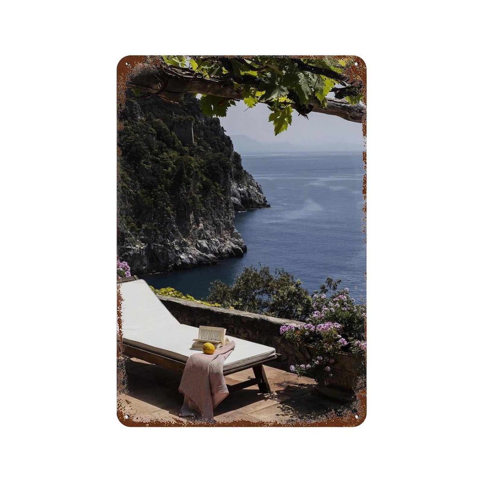 xiaoxiaoshen Amalfi Coast, Photography Prints Wall Decor Art Metal Tin Poster Modern Home Decor Art Home Bar Shop Decorations Vintage Sign 30x20cm