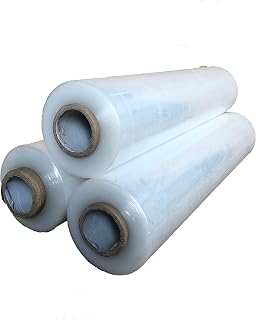 Rollo elástico de 500 mm x 250 metros, color blanco transparente, extra grande, resistente, envoltura de embalaje resistente, 6 rollos