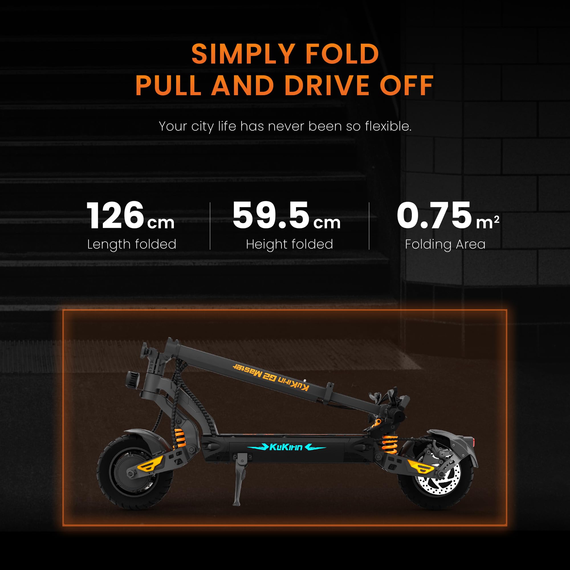 KuKirin G2 Master Elektroroller für Erwachsene – Komfortabler E-Scooter für Pendler & Alltag, bis zu 70 km Reichweite, 10" Luftreifen, Doppelfederung, klappbar, IPX4