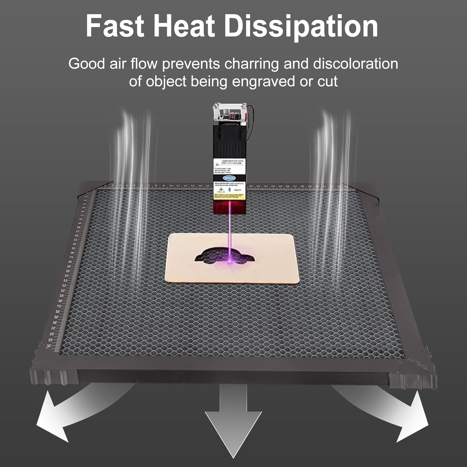 LFGUD Honeycomb Laser Bed 400mm X 400mm, The Soulmate for Laser Engraver, Honeycomb Working Table Honeycomb Panel for Fast Heat Dissipation and Desktop-Protecting with Aluminum Plate
