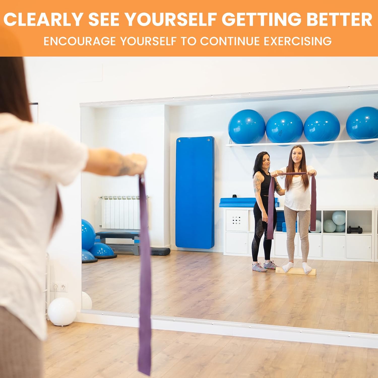 Peegel Home Gym Mirror - 67''x24''(2PCS) Large Frameless Tempered Glass Workout Mirrors for Home Gym Wall,Yoga,Garage,Dance