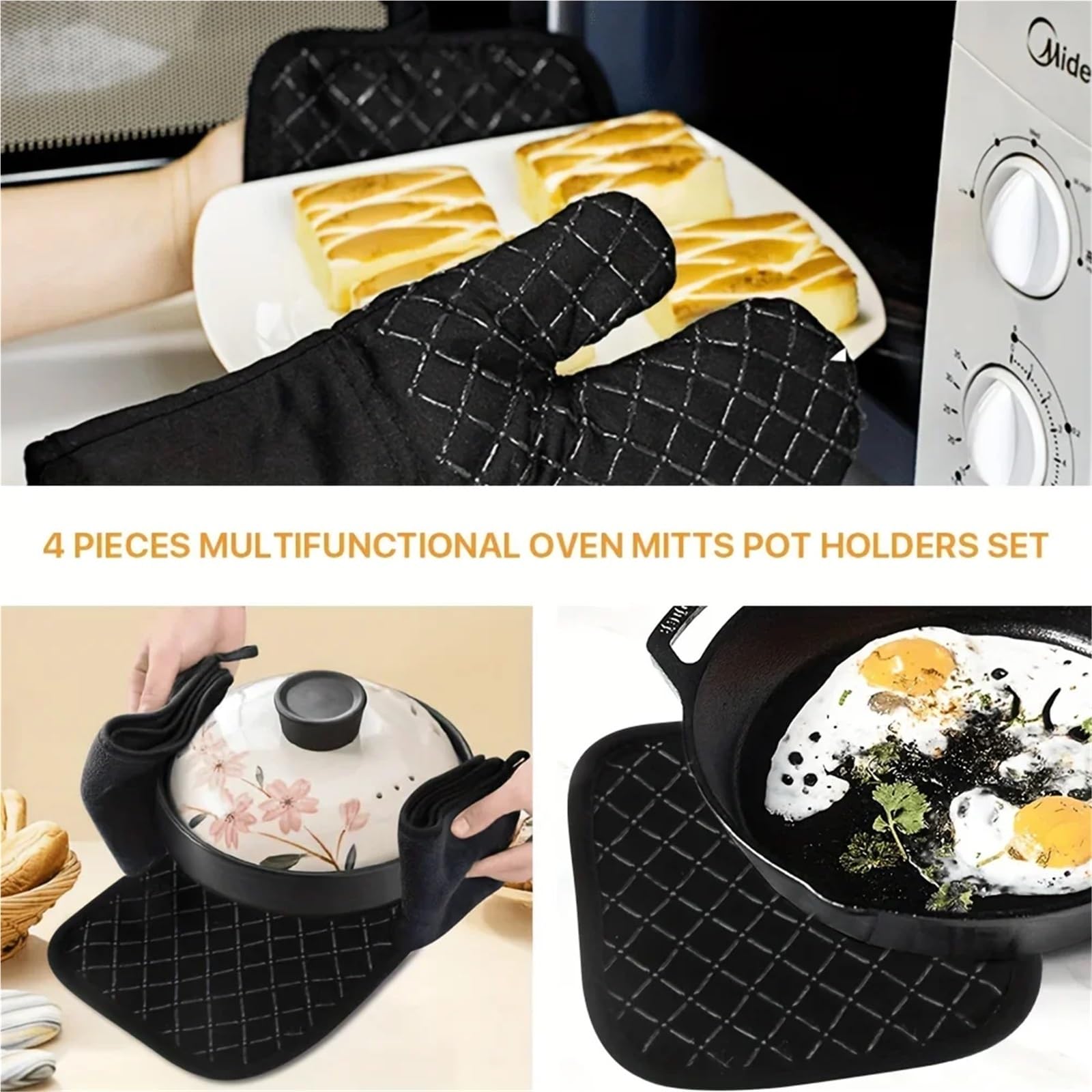 Mitaines de Four, Mitaines résistantes à la Chaleur for Griller, pâtisserie, Cuisson, Barbecue, Gadgets de Cuisine pour La Cuisine