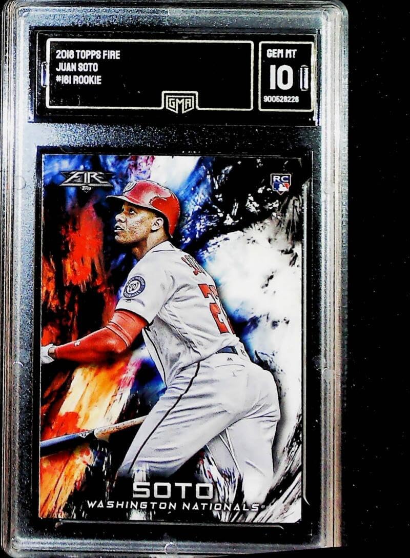 2018 Topps Fire Baseball #181 Juan Soto RC Rookie GMA 10 GEM MINT Washington Nationals Target Exclusive MLB Trading Card