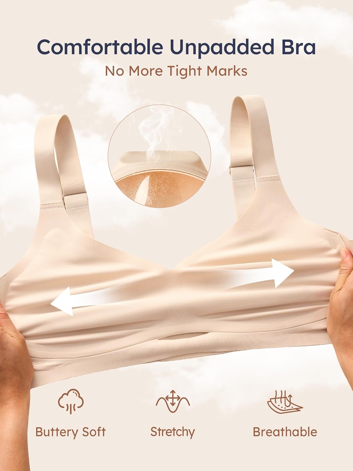 Jelly Unlined Bras for Women - M-3XL - Seamless Unpadded No Underwire Supportive Comfortable Tshirt Bralette - Image 2