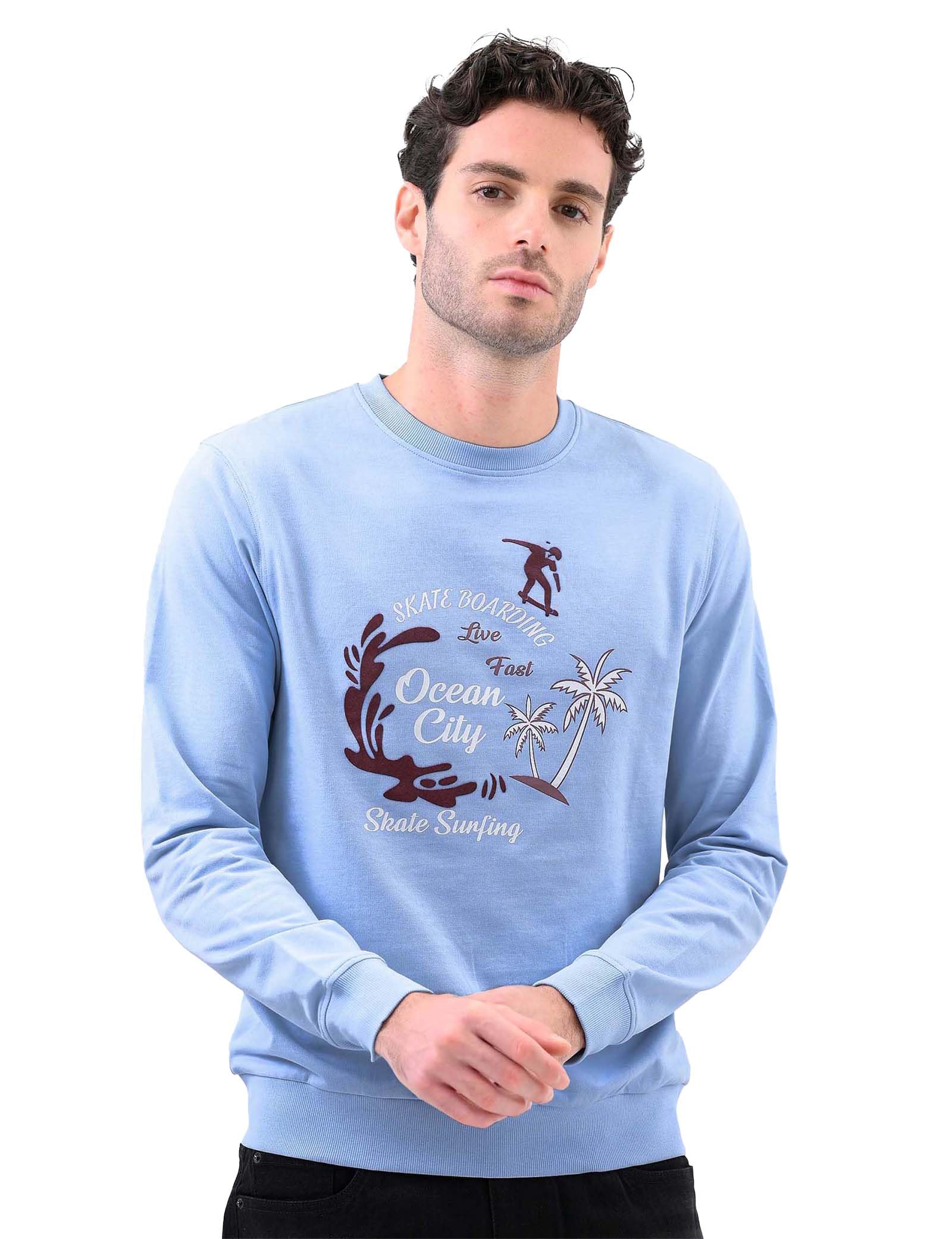 Enorsia Paradise Surf Sweatshirt - M - Sky - 100% Cotton Terry