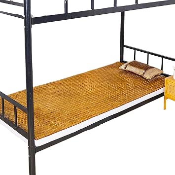 Dormitory Mahjong Bamboo Mat, Foldable Summer Sleeping Mat with Mahjong Pillowcase, Smooth Cooling Mattress Pad, Breathable Carbonized Bamboo Sleeping Mat, for Students, Adults