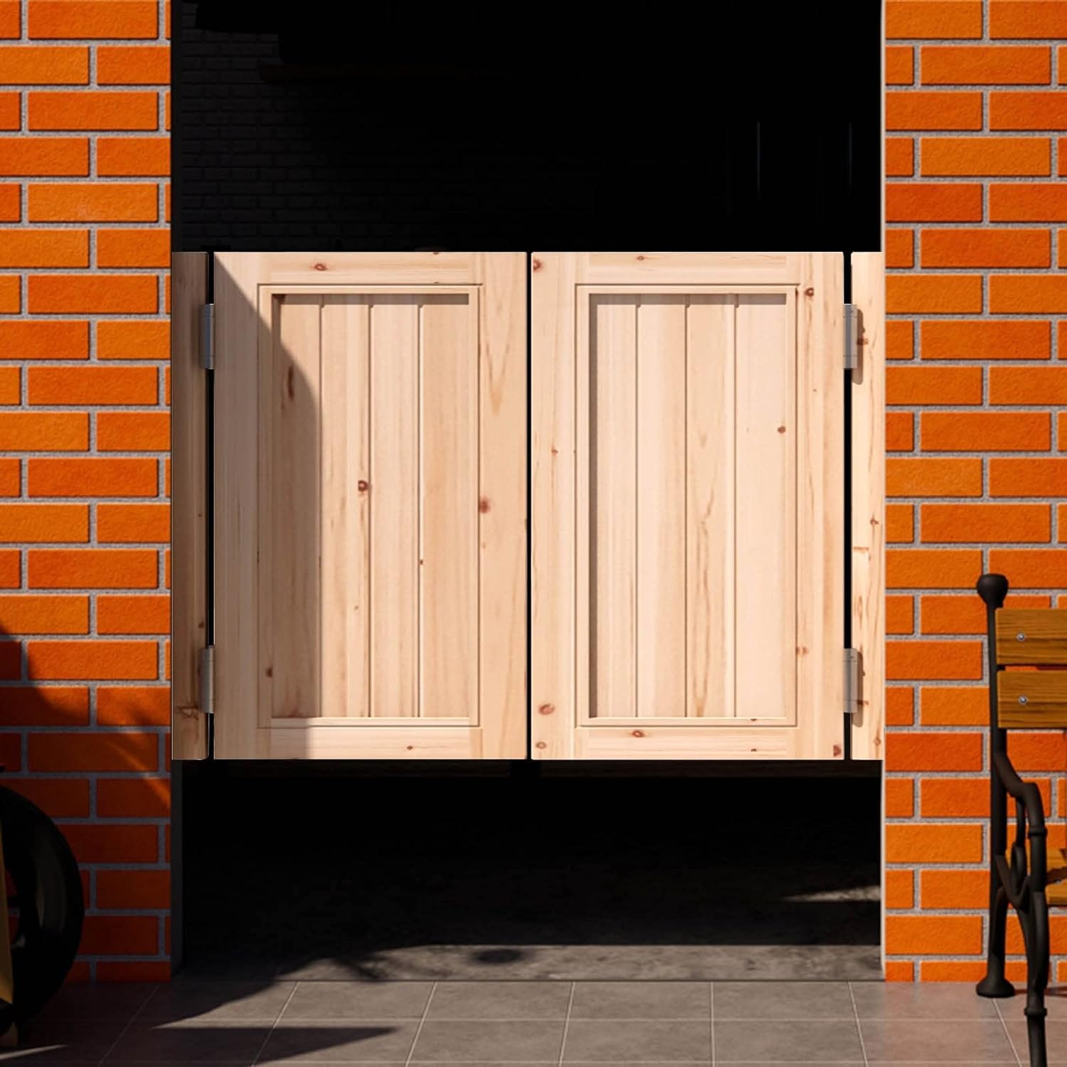 Porte Saloon - Porta A Battente In Legno Non Verniciato, Chiusura Automatica, Divisorio Per Cucina, Hotel, Dimensioni Medie (dimensioni: 70 X 90 Cm (larghezza X Altezza - 7