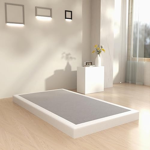 Miniatura 13 de Somier de 4 pulgadas para cama matrimonial, solo somier de tamaño matrimonial, base de colchón resistente, base de cama de metal, antideslizante, 4