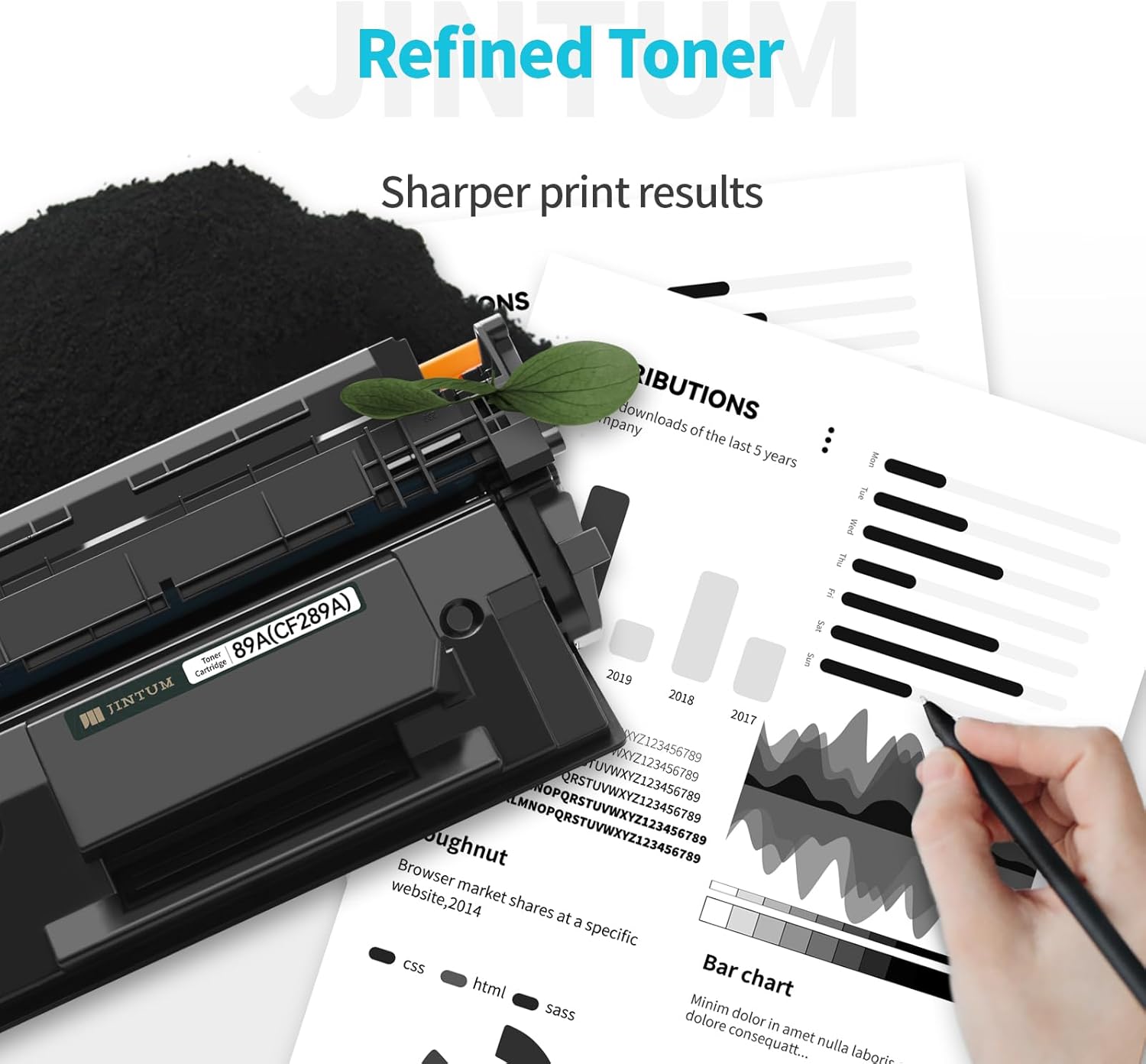JINTUM 89A Compatible Toner Cartridge Replacement for HP 89A 89X 89Y CF289A CF289X CF289Y Black Toner for Enterprise M507 M507n M507dn M507x MFP M528dn M528f M528c M528z M528 Printer (with Chip)