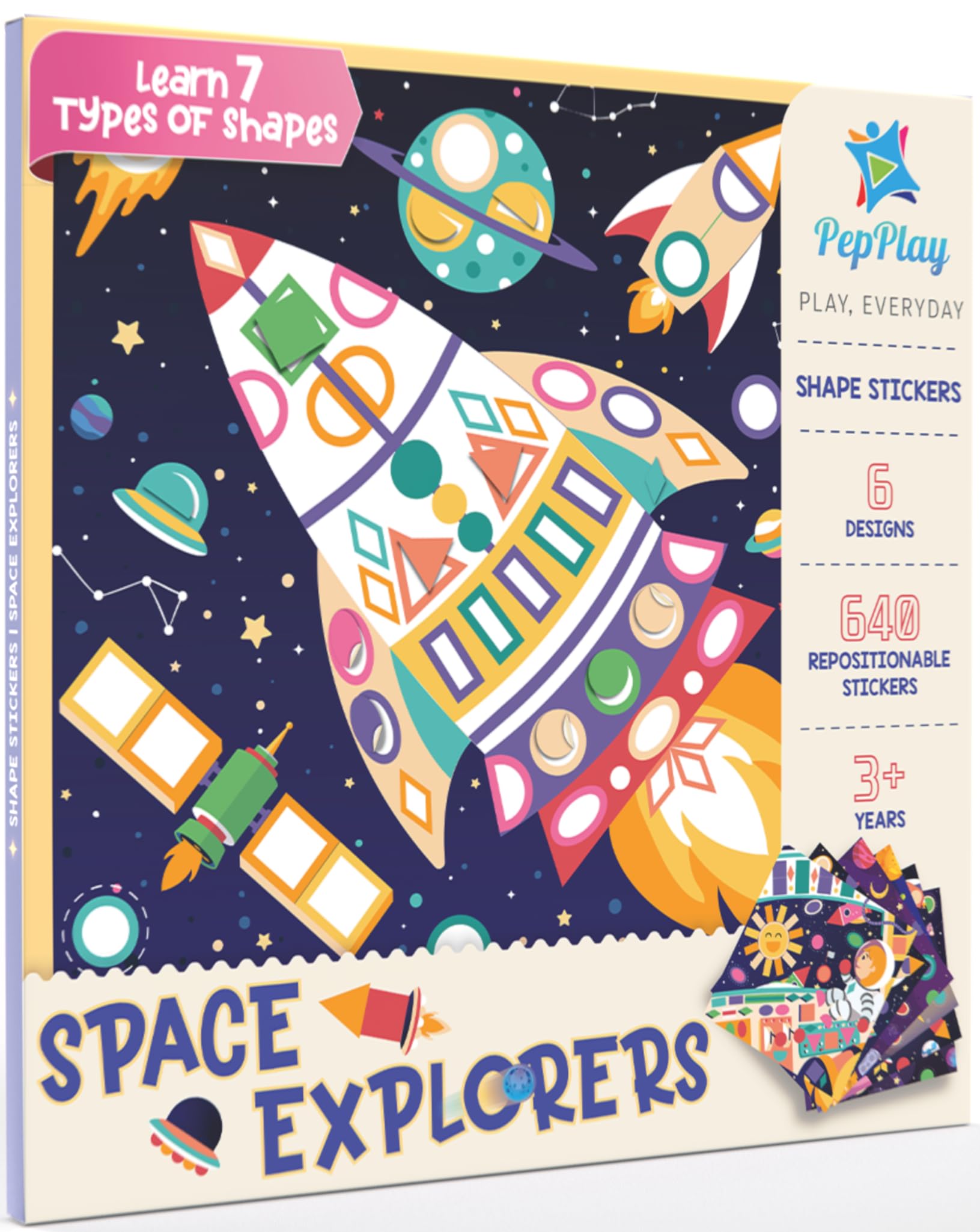 PepPlay Cardboard Shape Sticker-Space Theme, No Mess Art & Craft Kids, Diy Activity, Gifts Ages 3 To 7, Paint By Sticker, Learn Shapes & Colours, Easy To Peel, Reusable, 650 Stickers, Multicolor (B09QCSMQTG) Amazon Price History, Amazon Price Tracker