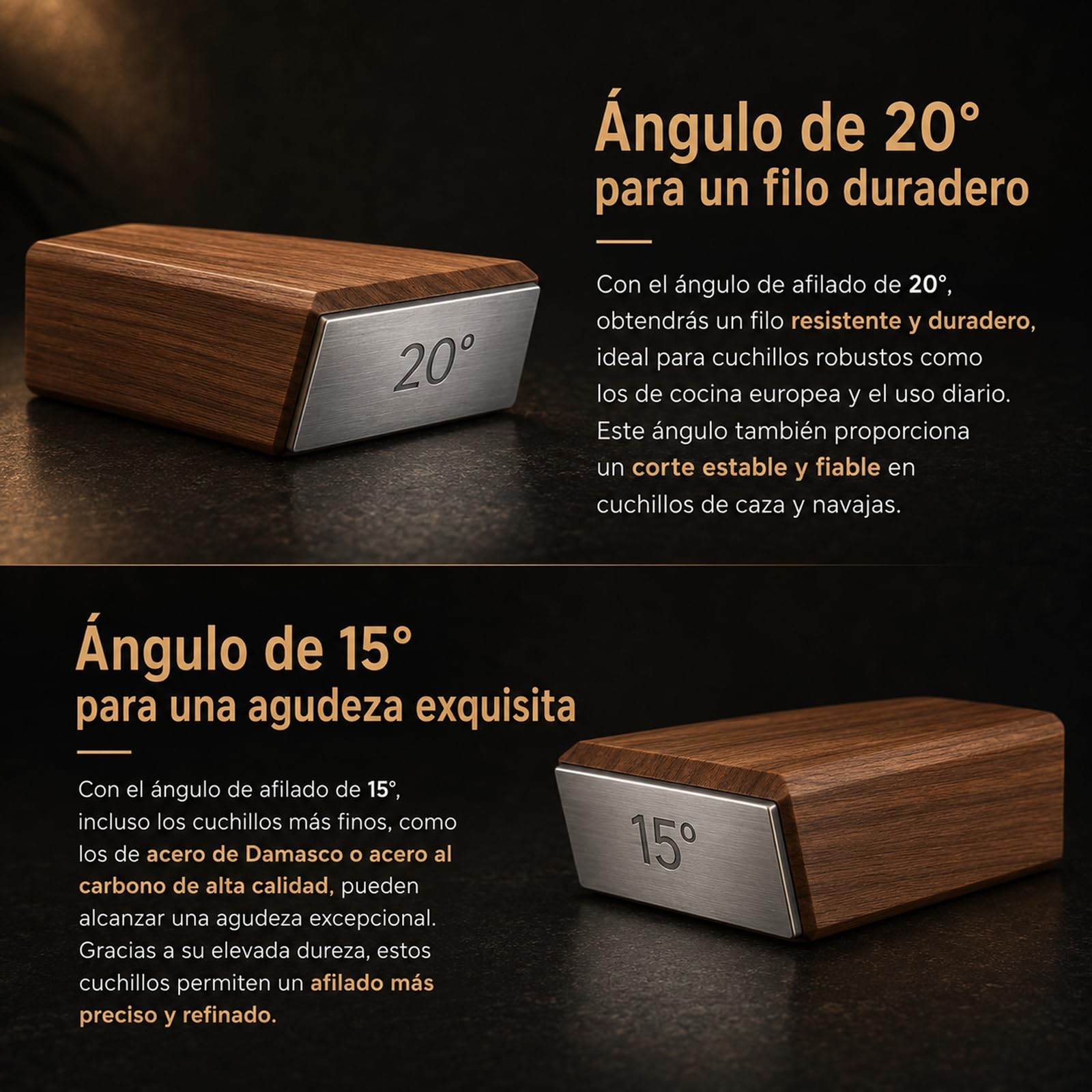 Noren Pro Afilador de cuchillos profesional, discos de diamante (Negro) | Afilador profesional con discos de diamante 400/1000#, ángulos de 15° y 20°, compatible con la mayoría de cuchillos.