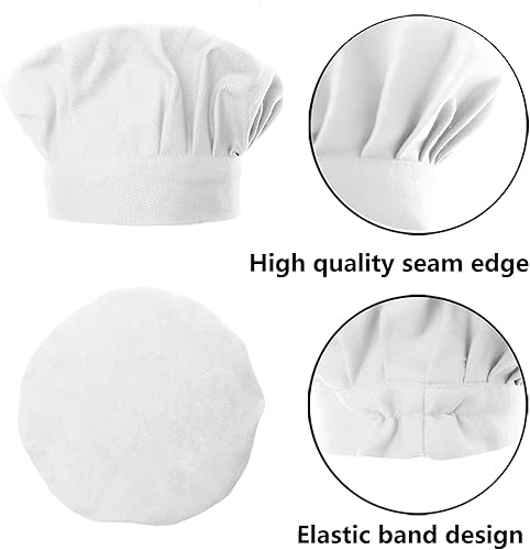 Miniatura 2 de TopTie Juego de delantal y sombrero de chef para niños, delantal de cocina ajustable de algodón para niños, S-XXL
