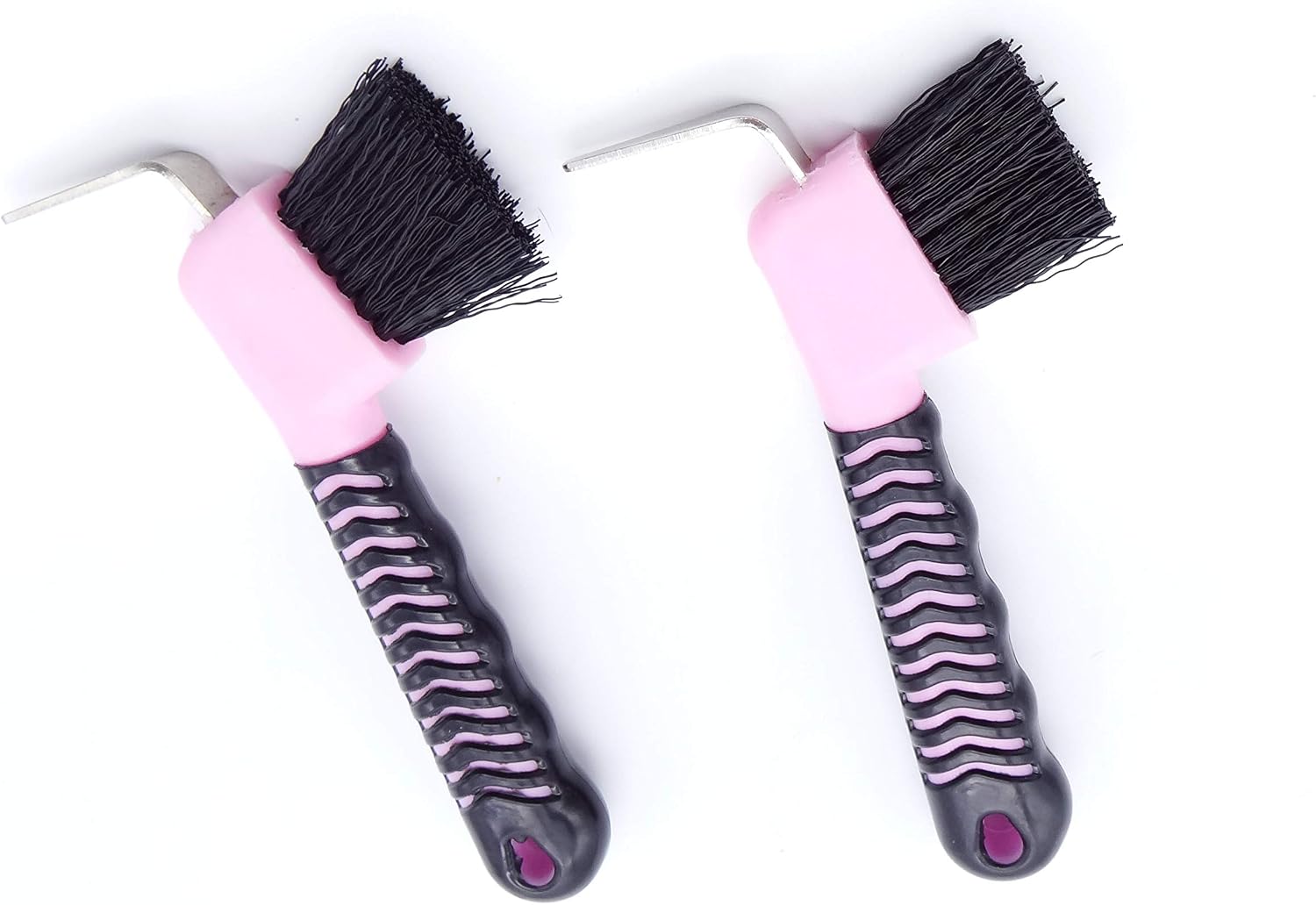 QiK Sports Hoof Pick Brush with Rubber Handle - 2 Pack