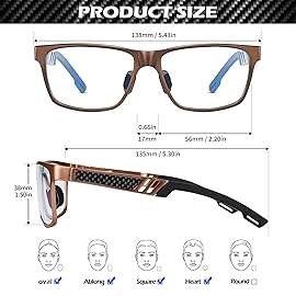 ANYLUV Blue Light Blocking Glasses Men Computer Gaming Glasses Lightweight Al-Mg Metal Anti Eyestrain Eye Protection