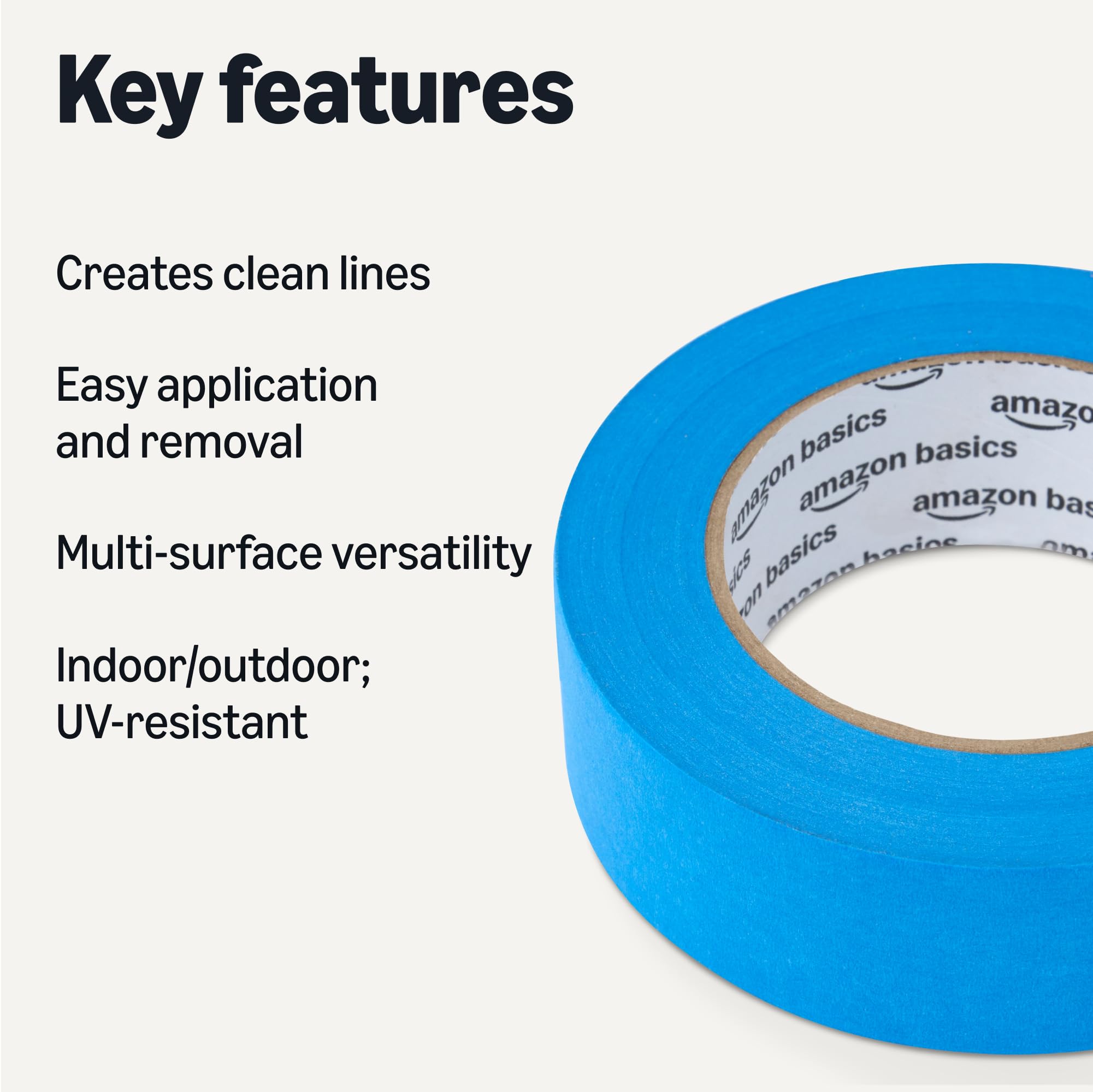 Xscorpion Blue Painter's Masking Tape – 4 Rolls, 3/4 Inch X 180 Ft, Multi-Surface