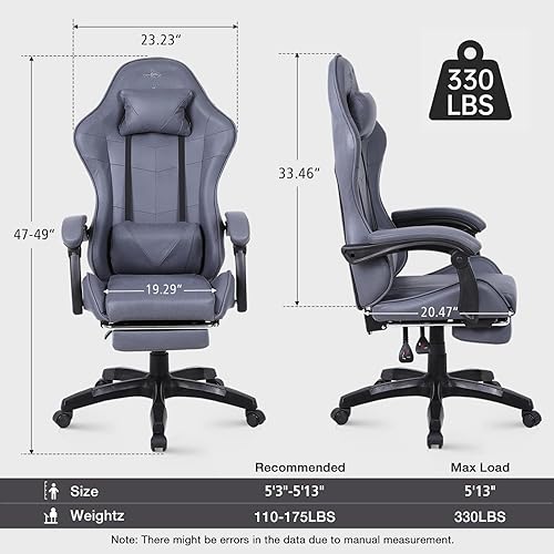 Miniatura 3 de Silla de oficina con respaldo alto, silla de oficina para videojuegos, silla de escritorio para carreras, silla giratoria ejecutiva ergonómica de