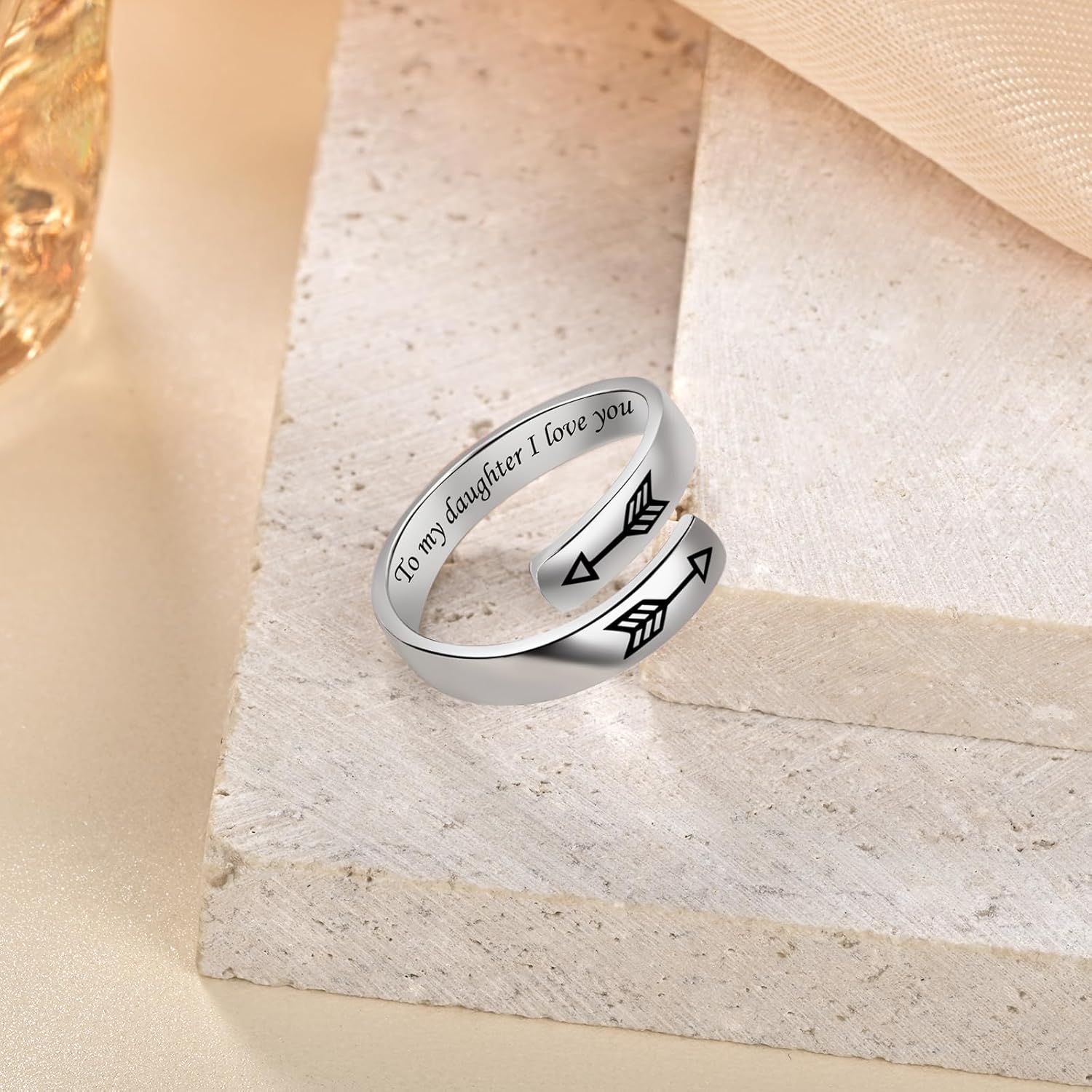 Adjustable Hope Rings 925 Sterling Silver Always with you Ring Inspirational Jewelry Encouragement Gifts for Women - Image 4