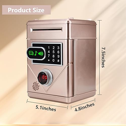 Miniatura 3 de Veilxty Hucha con pantalla táctil, alcancía electrónica con contraseñas para niños, alcancía para contar dinero, banco de monedas, cajeros