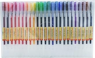 BEIWO Premium Gel Ink Ball Point Pen, [0.5mm] Fine Point 24 Color Pens, Smooth Writing Gel Pen for Office School Stationery Supply