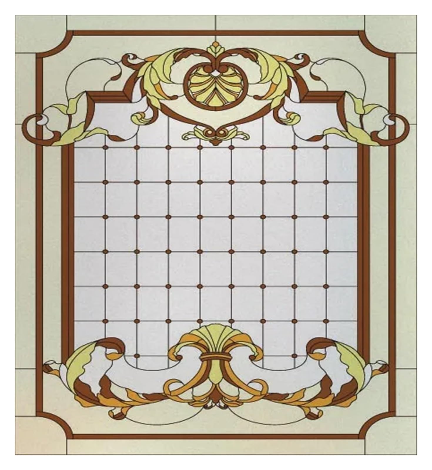 Window Film Stained Glass Window Film Retro Vintage Frosted Static Cling Art Colored Films Door Sticker