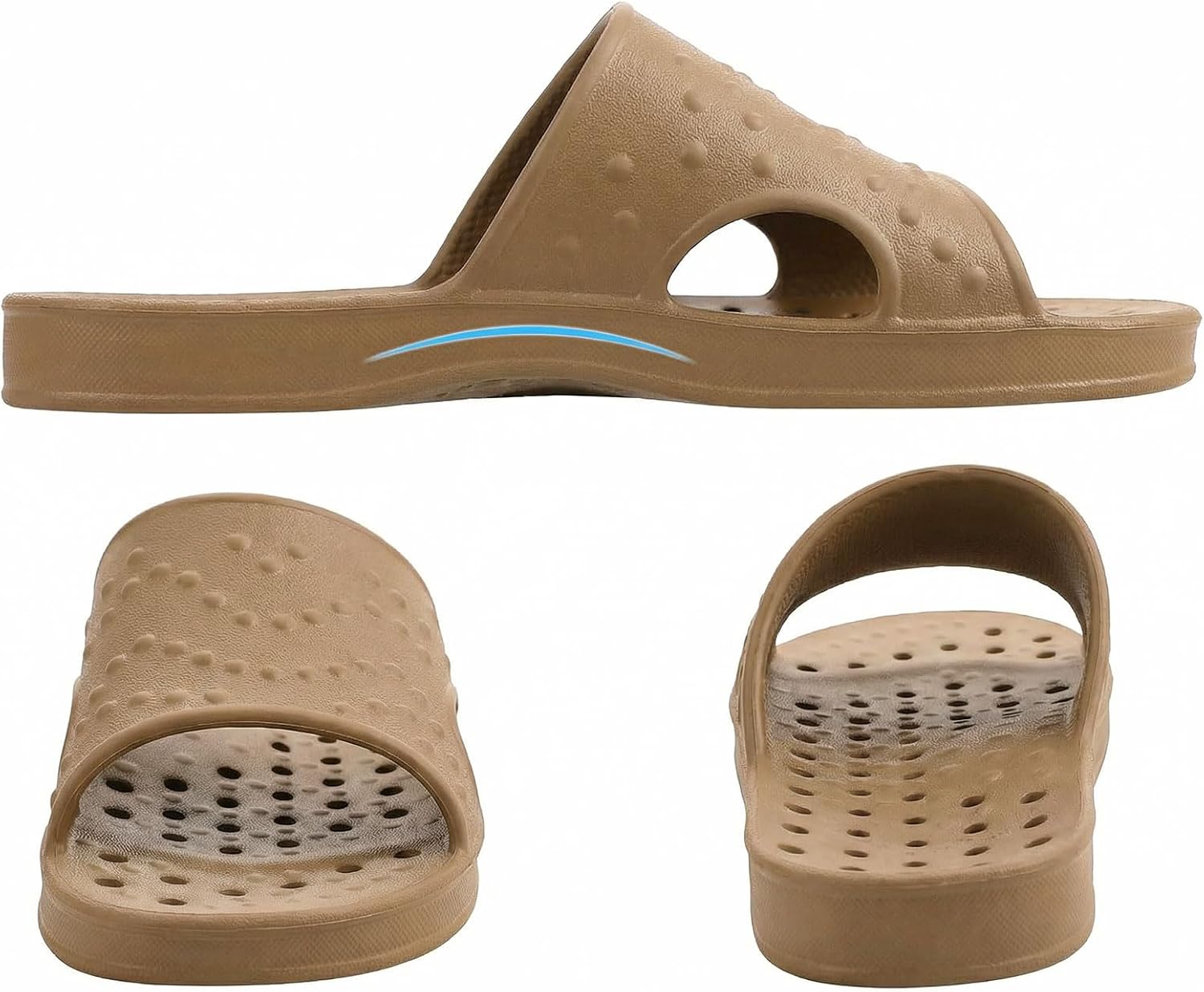  Quick Drying Shower Shoes for Women Men with Arch Support | Lightweight Pool Slides with Drain Holes Comfortable Beach Slipper Sandals for Gym College Dorms thumbnail