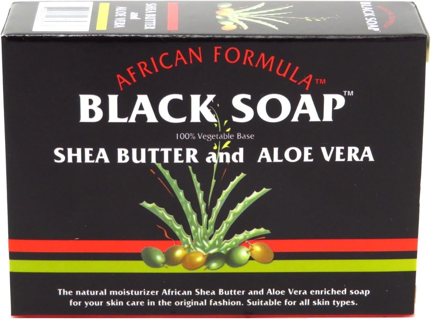 African Formula Black Soap 3.5 Ounce Shea Butter & Aloe Vera (103ml) (2 Pack)