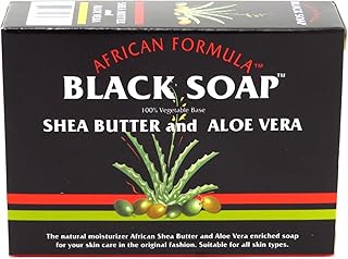 African Formula Black Soap 3.5 Ounce Shea Butter & Aloe Vera (Pack of 6)