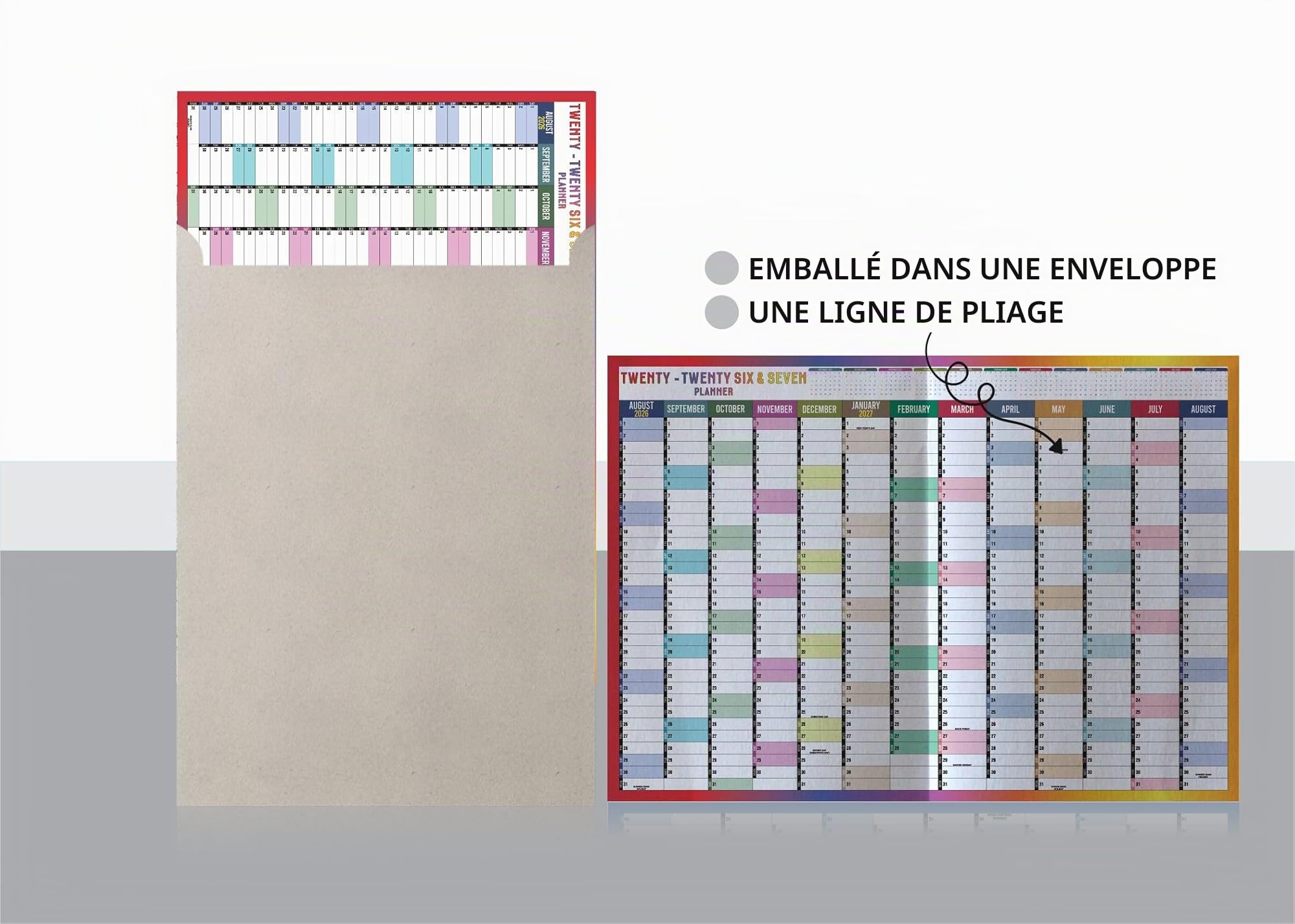 Planificateur mural A1 2025-2026 Calendrier scolaire annuel 59,4 x 84,1 cm
