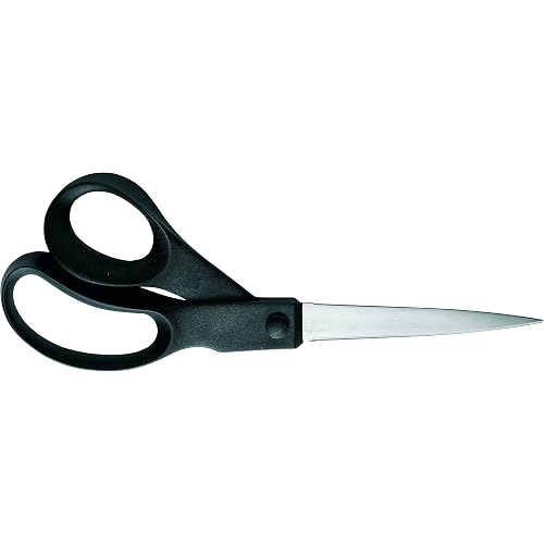Fiskars Household Scissors, Length: 21 cm, Quality Steel/Synthetic Material, Essential, Black, 1023817
