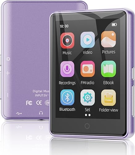 Miniatura 9 de Reproductor MP3 de 64 GB con Bluetooth 5.3, pantalla táctil de 2.8 pulgadas, sonido de alta fidelidad, reproductor MP4 portátil de música para