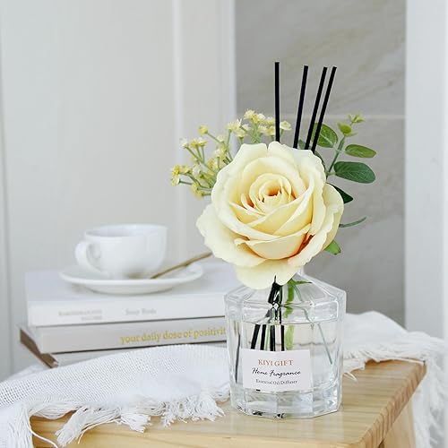Miniatura 2 de Juego de difusor de varillas de 8.4 onzas líquidas con 6 varillas de caña, fragancia para el hogar, difusor de varillas para decoración de estantes