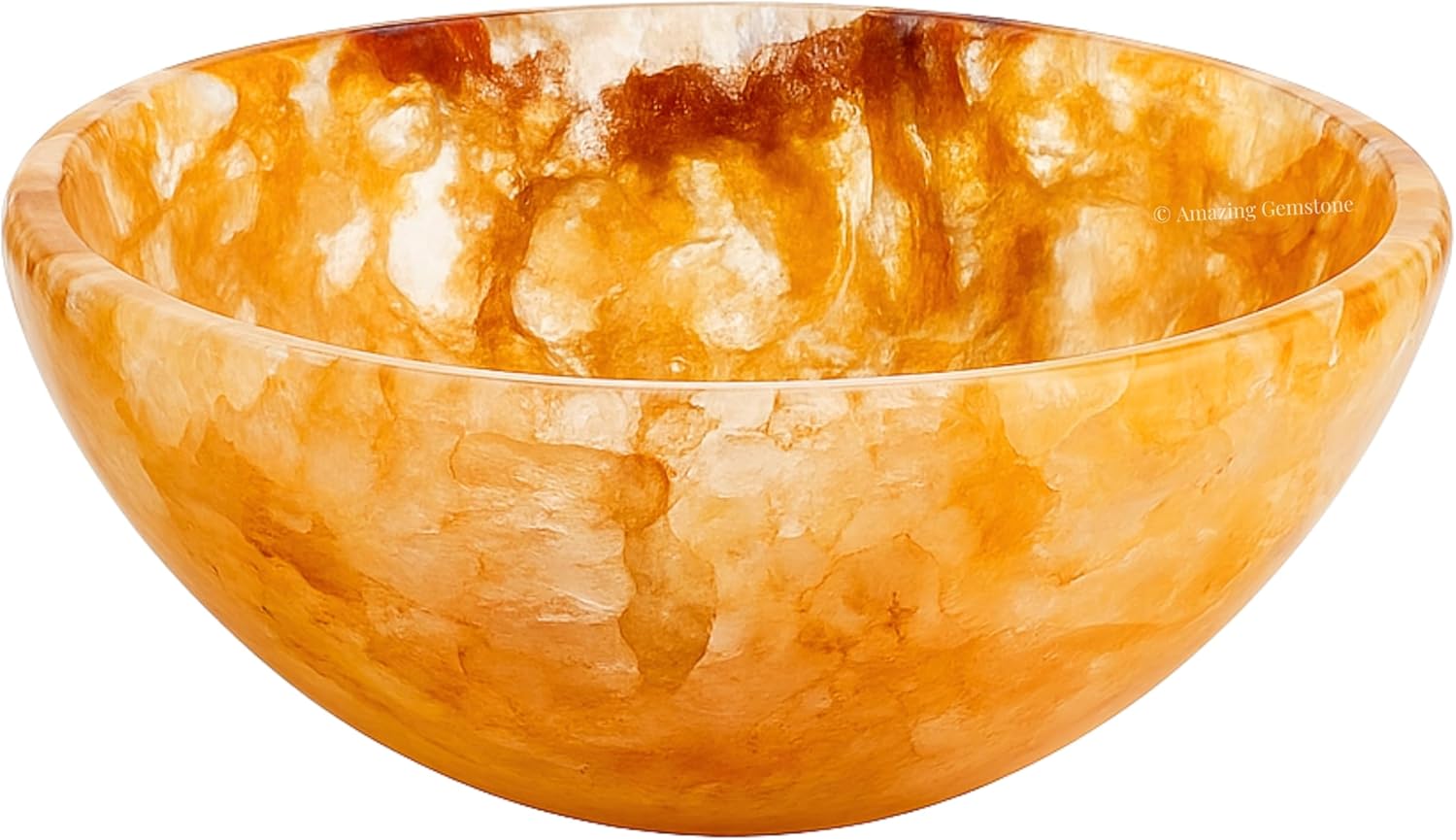 Golden Quartz Crystal Bowl - 3 Inch Decorative Bowls for Room and Home Decor - Gemstone Healing Crystals for Elegant Display, Positive Energy Balance and Gift