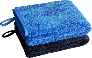 Car Drying Towel Super Absorbent Microfibre Car Cleaning Cloths 600gsm Twisted loop Scratch-Free for Auto Washing Detailing Motorcycles Polishing Window Glass Lint Free 2pack, 40X60cm