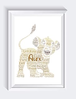 Personalised Disney Simba Lion King Word Art A4 PRINT ONLY - UNFRAMED Birthday Nursery Gift Keepsake