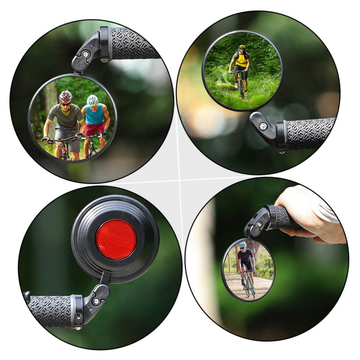 BESTonZON 3 Pièces Rétroviseur de Vélo Noir Arrière pour Guidon de Vélo Installation Rapide Sécurisée Accessoire pour Scooters