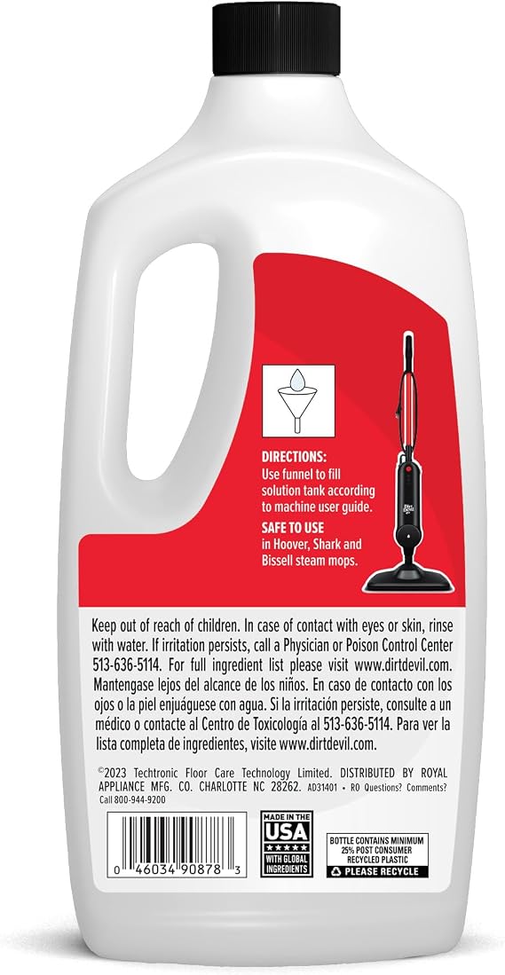 Dirt Devil Steam Water Hard Floor Cleaner, 32 Oz., Spring Meadow Scent